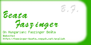 beata faszinger business card